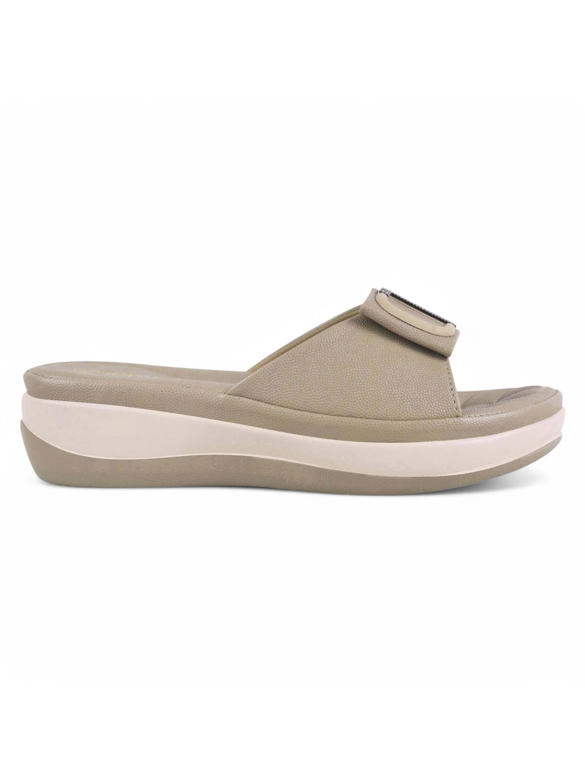 Square Buckle Slip-On Slippers