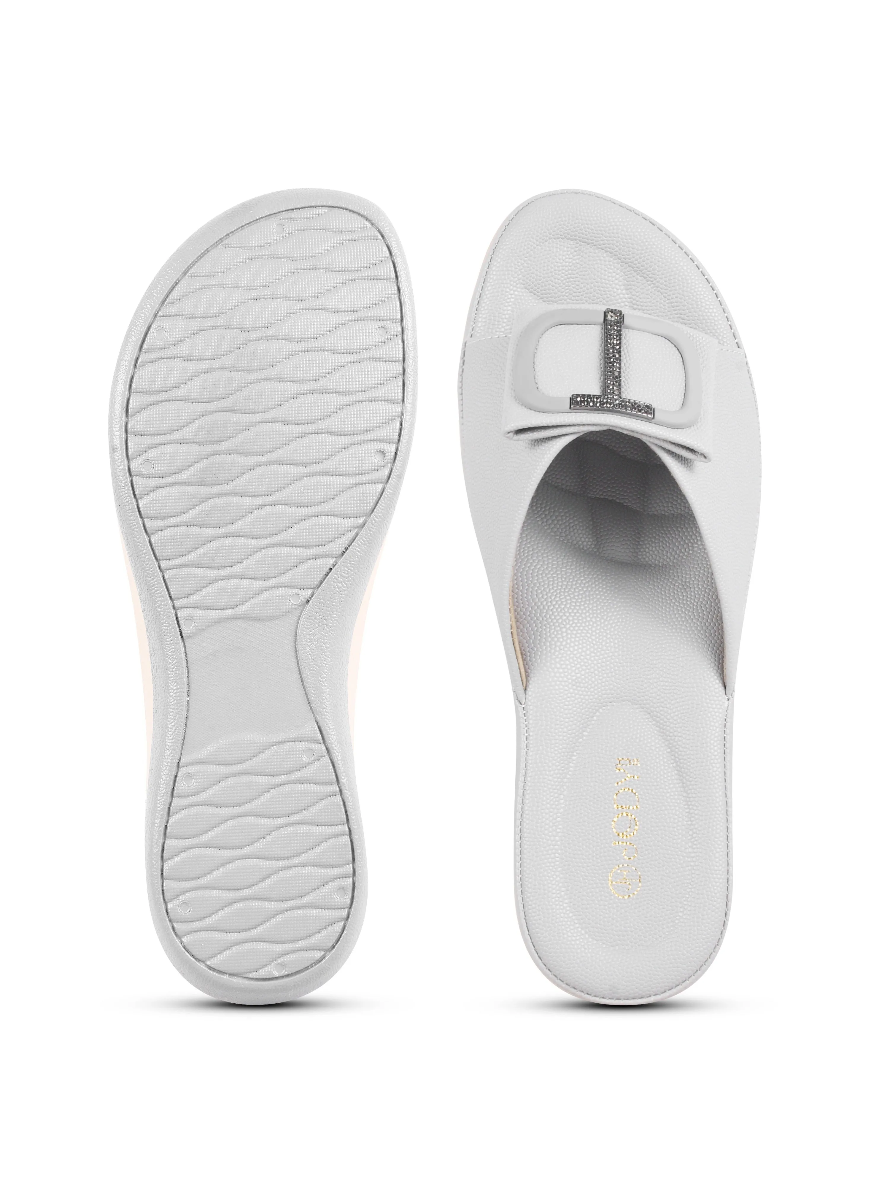 Square Buckle Slip-On Slippers