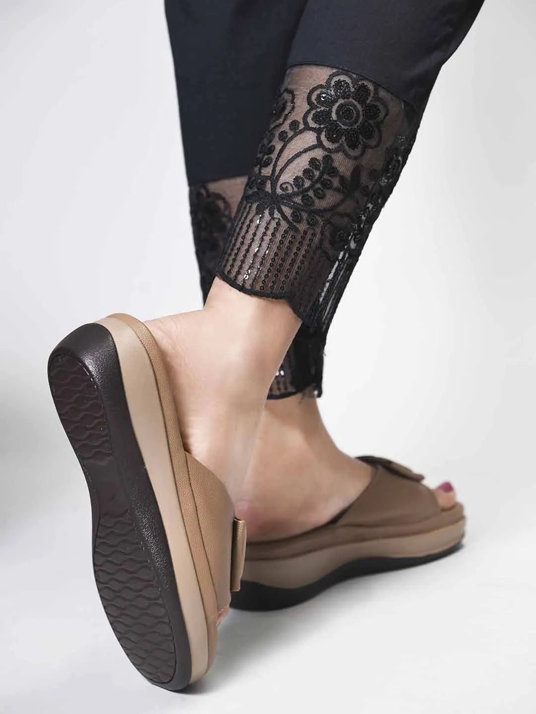 Square Buckle Slip-On Slippers