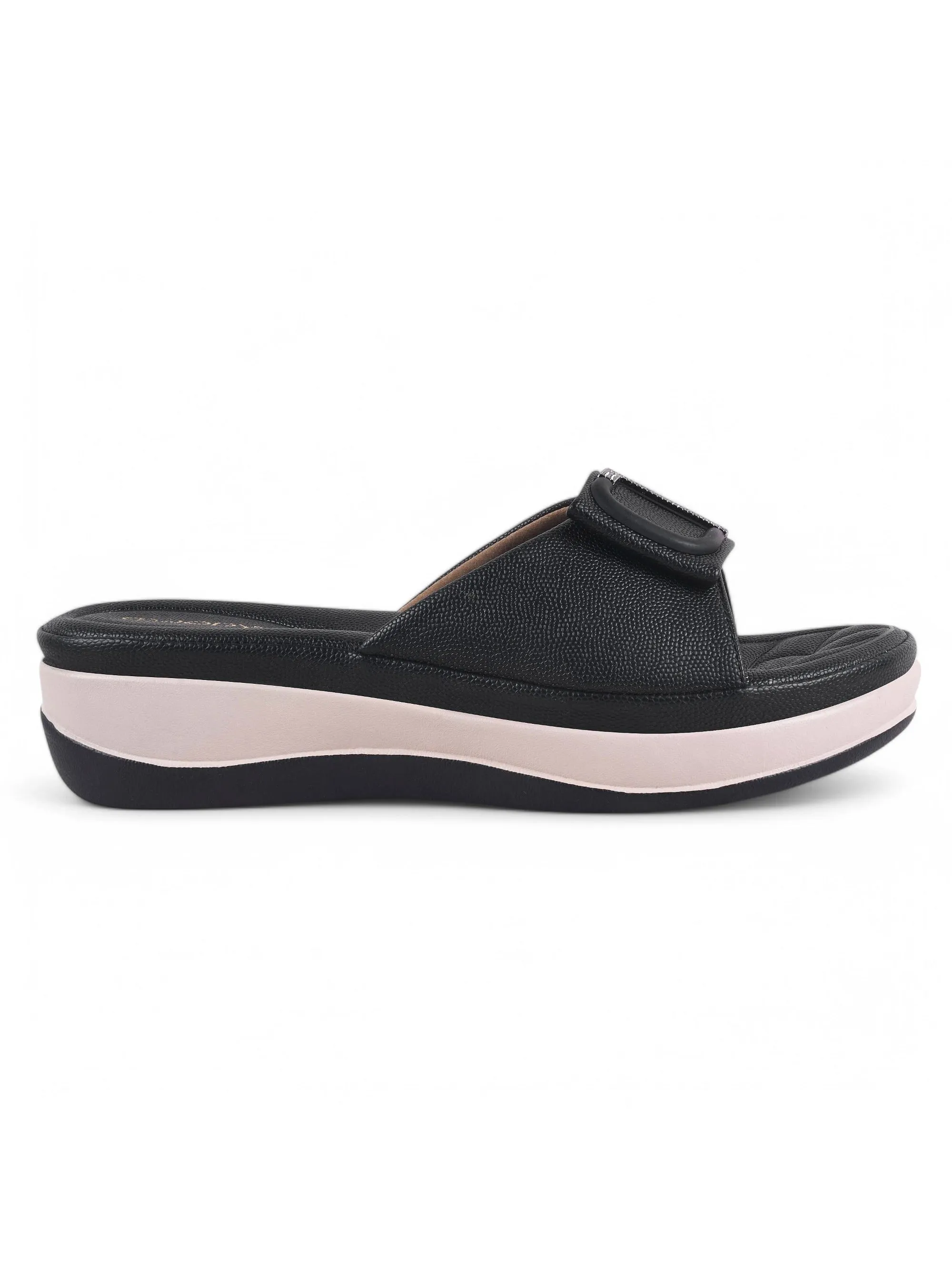 Square Buckle Slip-On Slippers