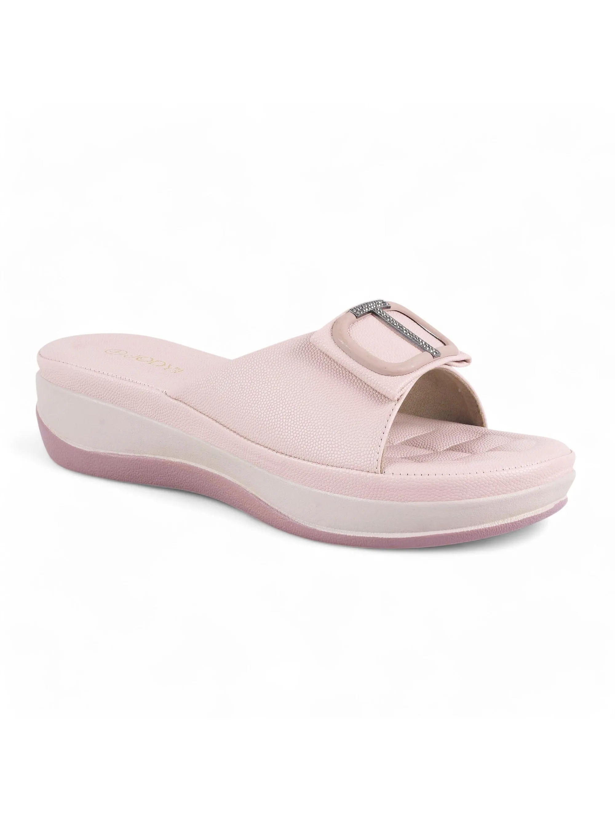 Square Buckle Slip-On Slippers