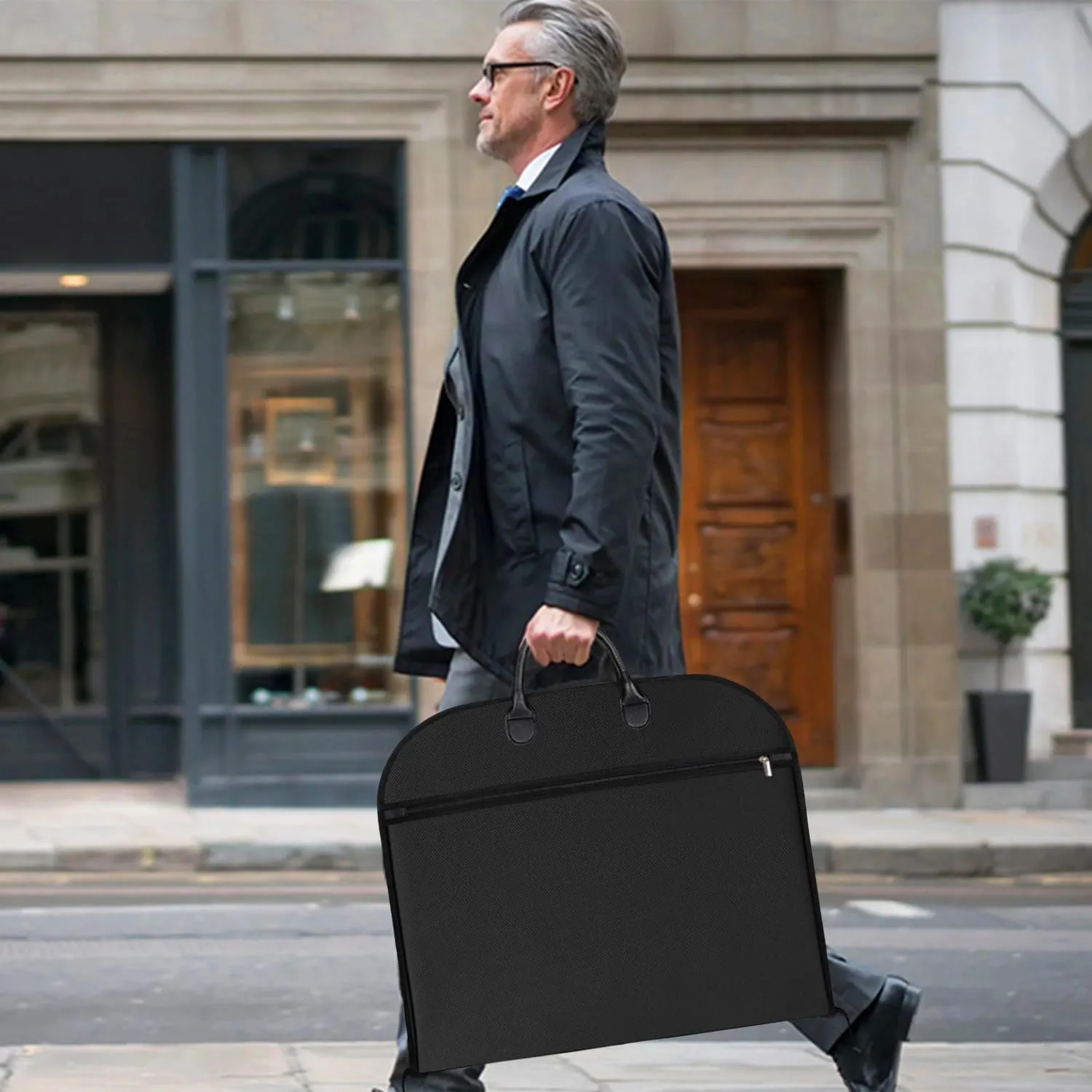 STEPONE 43" Travel Suit Bag Foldable Business Waterproof-Hanging Garment Bags for Travel Hanging Clothes, Durable Oxford Fabric Portable Suit Carrier