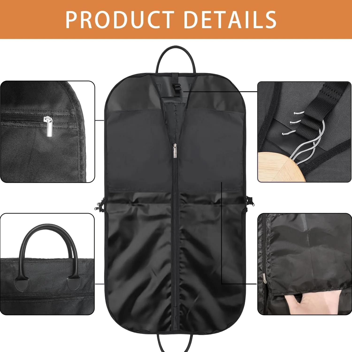 STEPONE 43" Travel Suit Bag Foldable Business Waterproof-Hanging Garment Bags for Travel Hanging Clothes, Durable Oxford Fabric Portable Suit Carrier