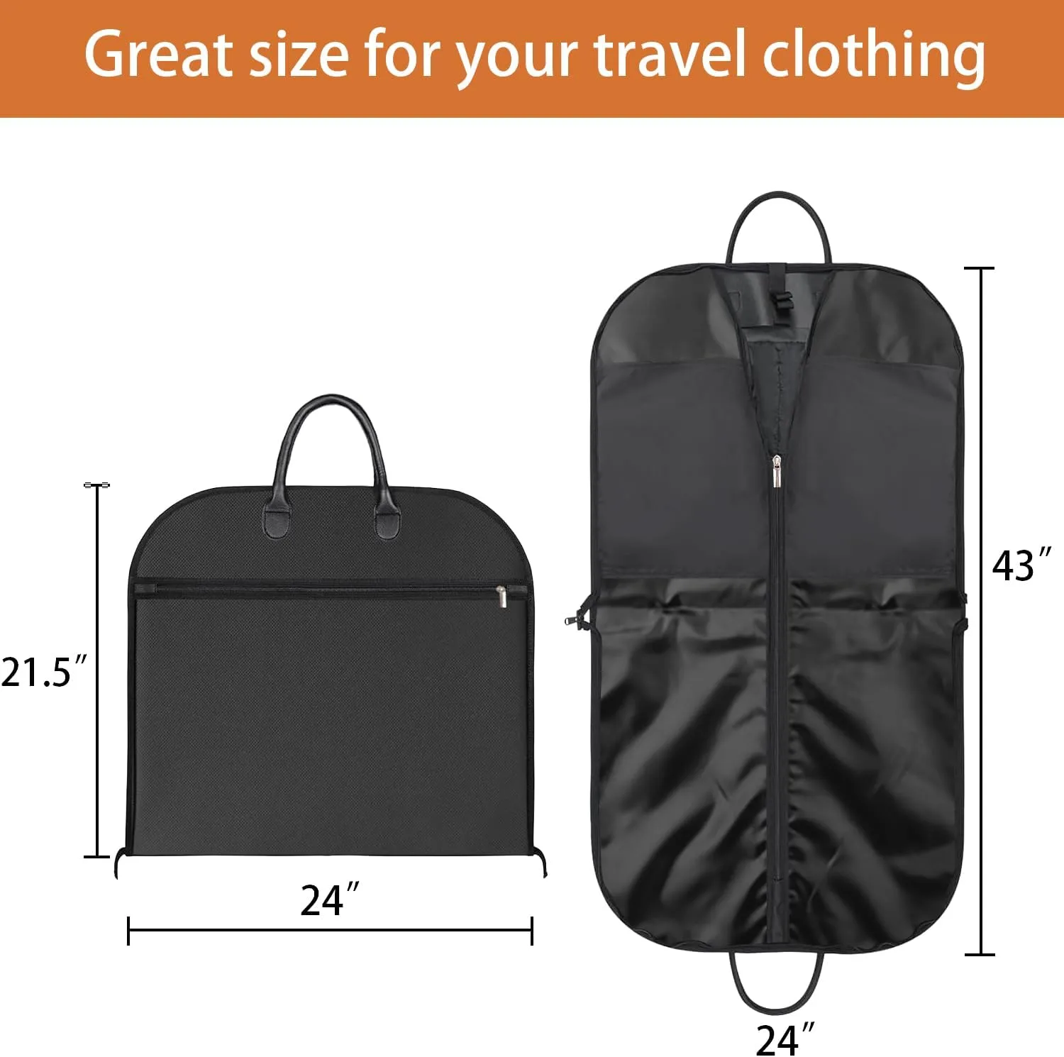 STEPONE 43" Travel Suit Bag Foldable Business Waterproof-Hanging Garment Bags for Travel Hanging Clothes, Durable Oxford Fabric Portable Suit Carrier
