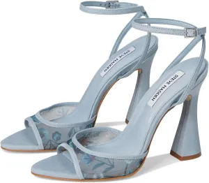 Steve Madden Women's Beki Heeled Sandal, Light Blue Mesh, 10