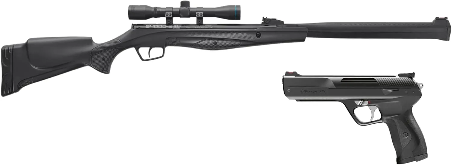 Stoeger S4000-E Airgun & XP4 Pistol Combo - .177 Caliber - Black Synthetic with Fiber-Optic Sights and 4 x 32 Scope