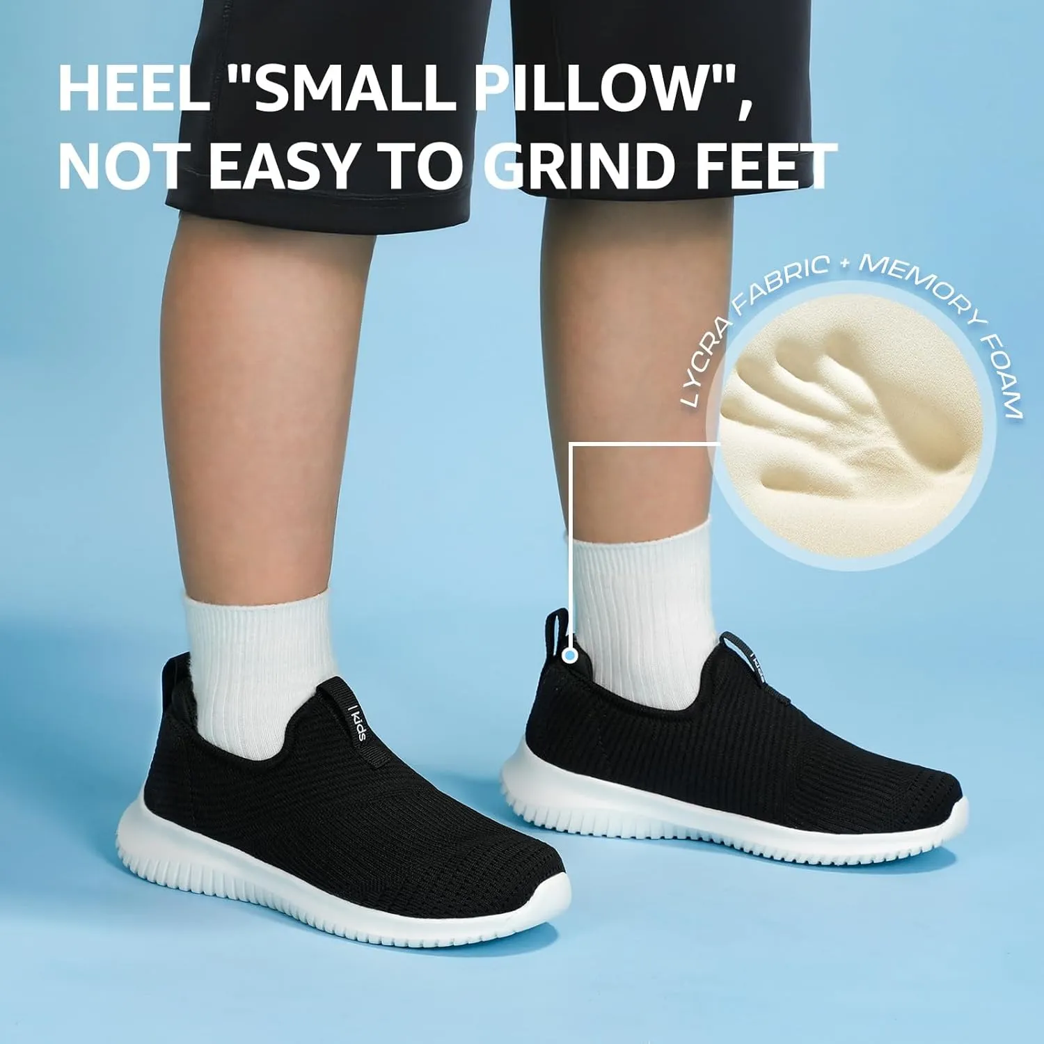 STQ Kids Shoes Girls Boys Lightweight Slip on Walking Sneakers