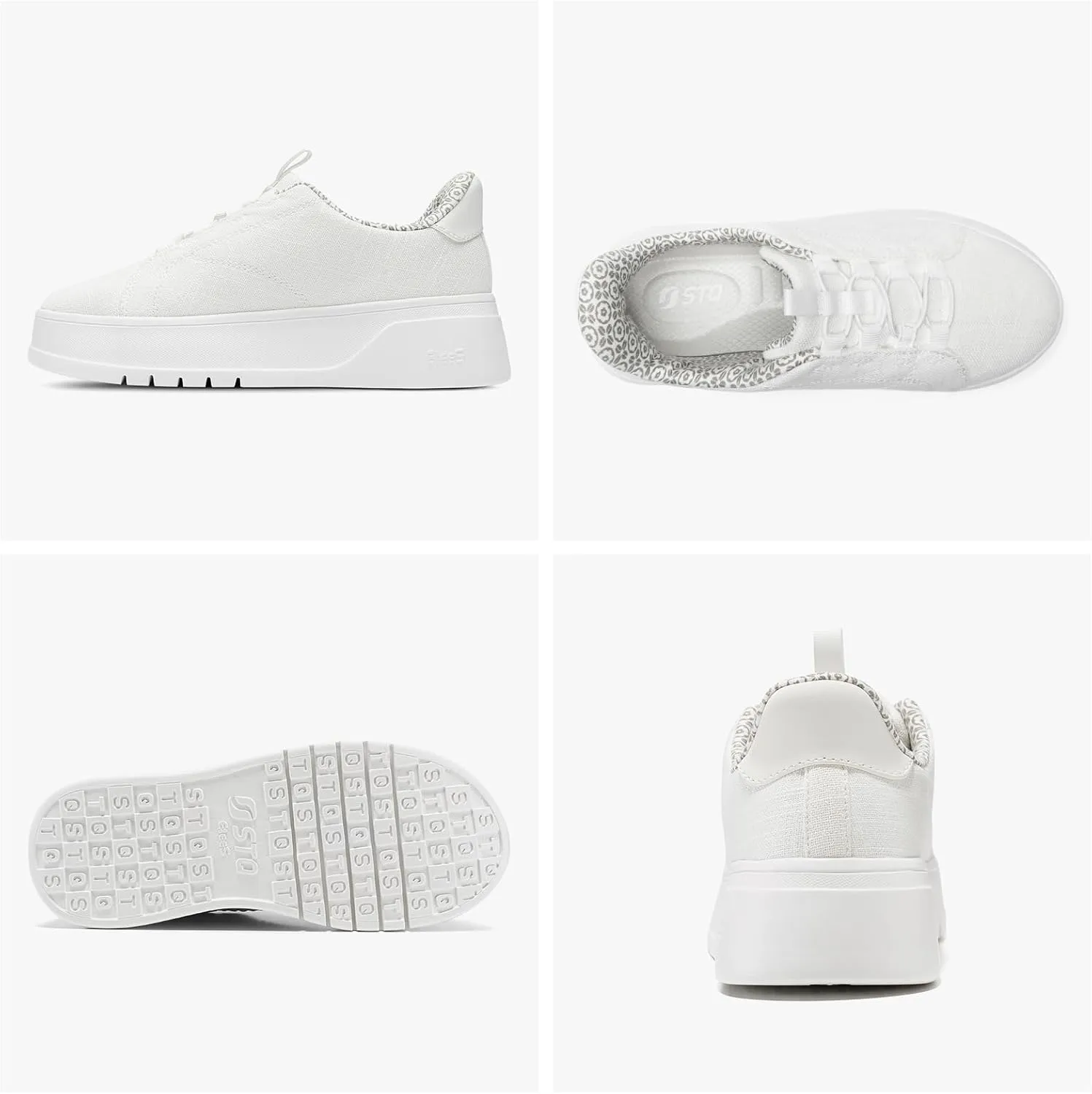 STQ Slip On Platform Canvas Sneakers Breathable Comfortable Casual Shoes Non Slip Walking Sneakers