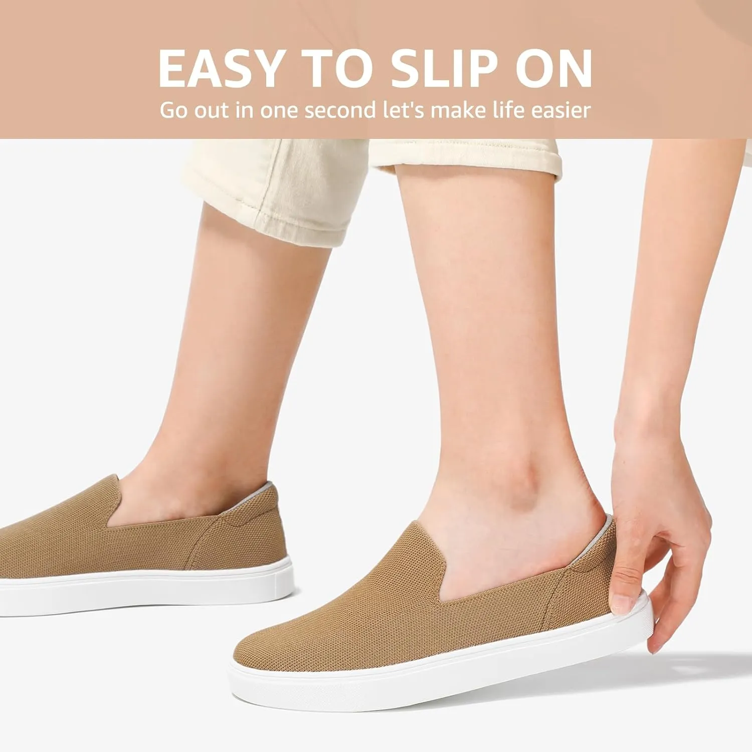STQ Slip on Shoes for Women Breathable Fashion Sneakers Comfortable Knit Casual Shoes