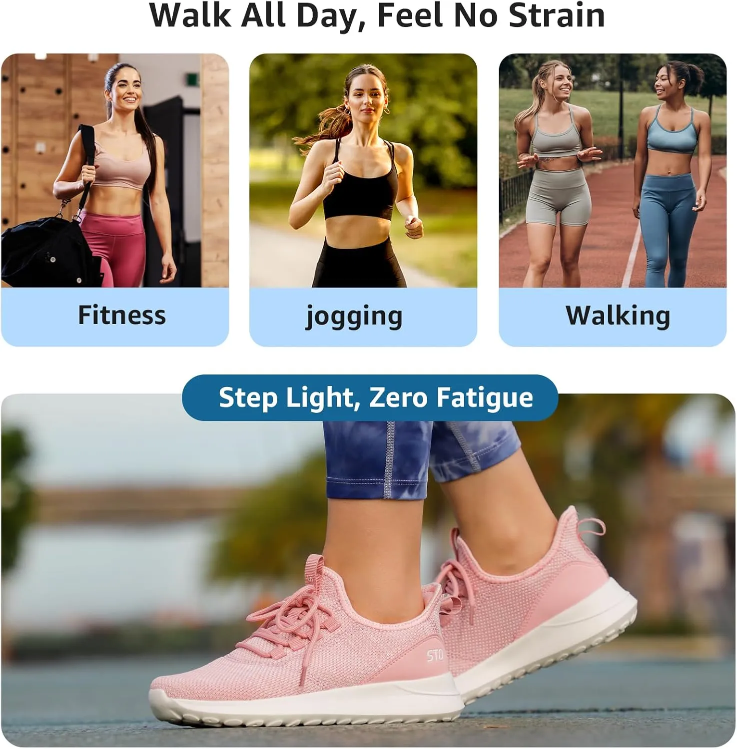 STQ Womens Slip On Sneakers Tennis Walking Orthopedic Shoes Breathable Athletic Gym Workout Cross Training Sneakers
