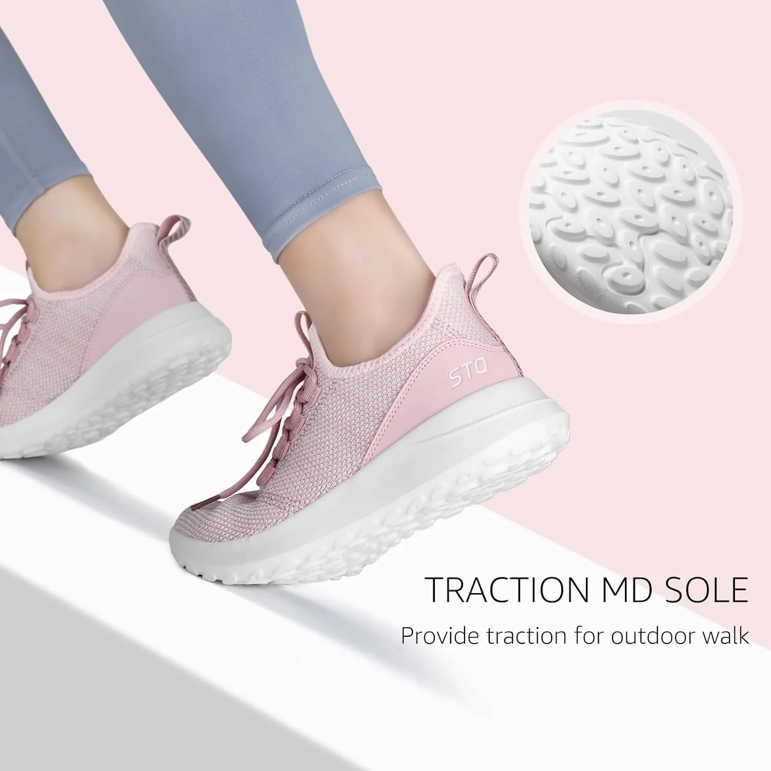 STQ Womens Slip On Sneakers Tennis Walking Orthopedic Shoes Breathable Athletic Gym Workout Cross Training Sneakers