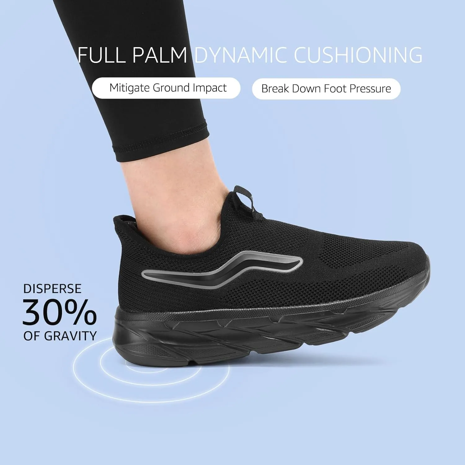 STQ Women's Slip on Walking Shoes Supportive Non Slip Work Lightweight Cushion Plantar Fasciitis Orthopedic Breathable Sneakers for All Day Standing