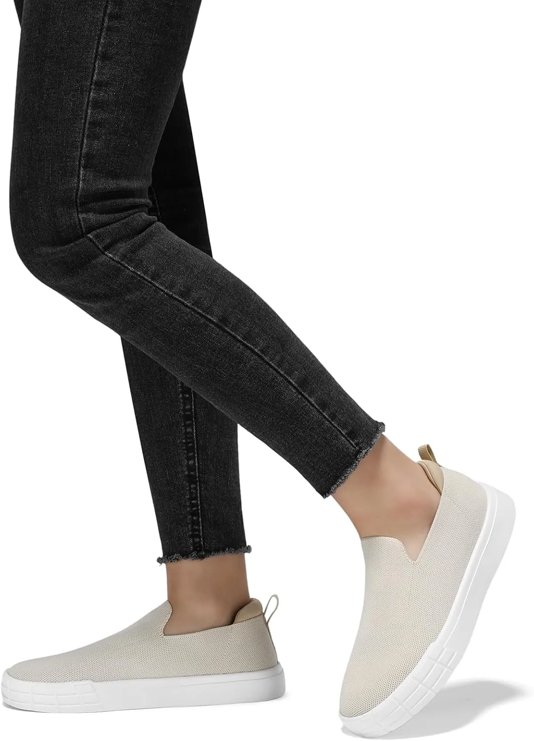 STQ Womens Wide Toe Box Barefoot Shoes Knit Casual Slip on Shoes for Summer