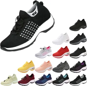 Stretch Cushion Slip-On Walking Shoes for Women - Breathable Arch Support Sneakers for Plantar Fasciitis, Lightweight Sock-Style Fashion Shoes