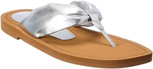 Stuart Weitzman Cassie Leather Sandal, 7.5, Silver