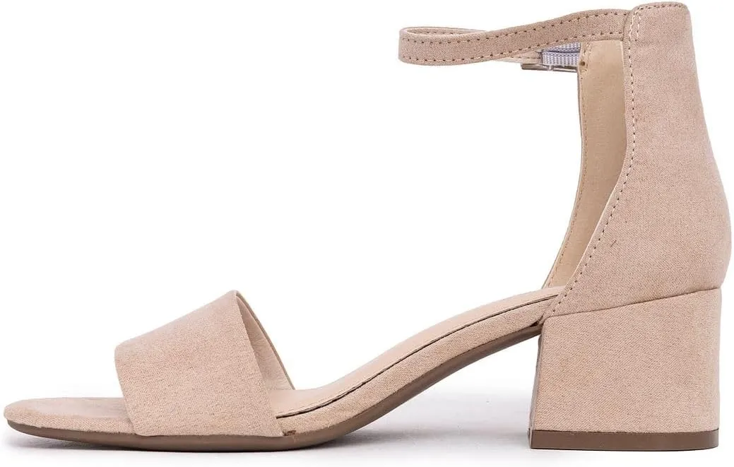 Sugar Women's Block Heel Sandals – Open Toe, Ankle Strap, Comfortable Dress Shoes for Weddings & Casual Wear