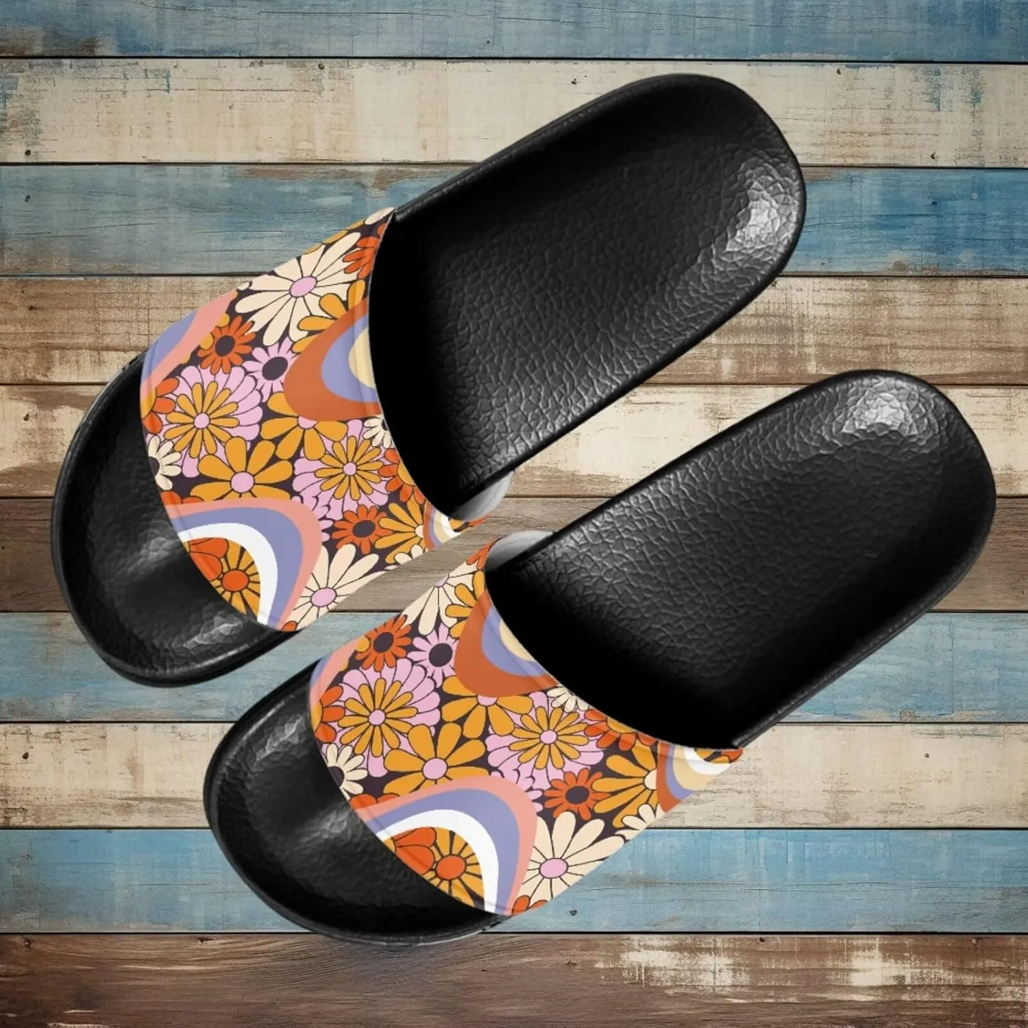 Summer Slide Slippers for Women Slippers Slide Sandal Light Weight Non-Slip Shower Slides Single Band Sandals