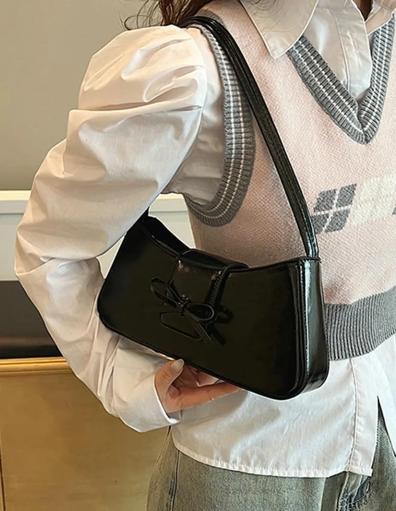 Sweet Womens Shoulder Bag Vegan Leather Clutch Bag For Women Trendy Underarm Handbag Casual Y2K Purse Versatile Work Purse