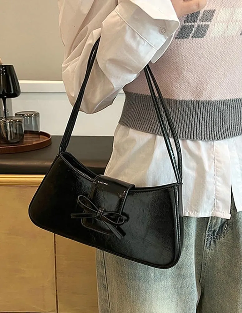 Sweet Womens Shoulder Bag Vegan Leather Clutch Bag For Women Trendy Underarm Handbag Casual Y2K Purse Versatile Work Purse