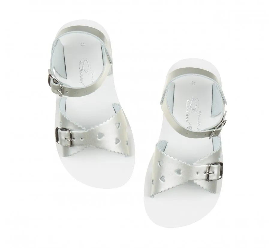 Sweetheart Child Silver Sandals by Salt-Water Sandals