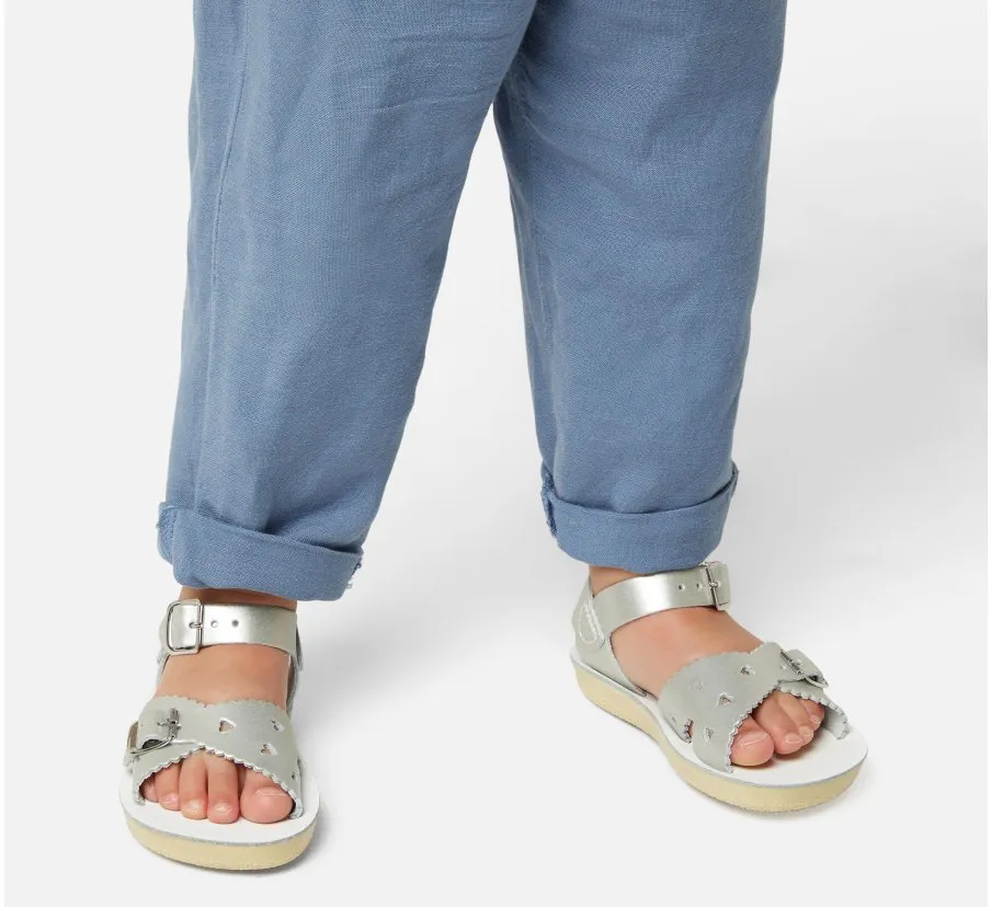 Sweetheart Child Silver Sandals by Salt-Water Sandals