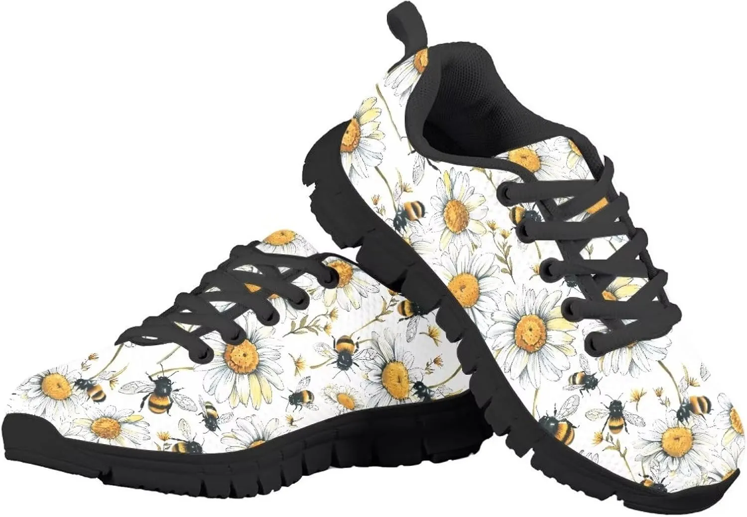 SYtrade Girls' Athletic Shoes Slip-On Tennis Sneakers Breathable Black Sole Walking Shoes
