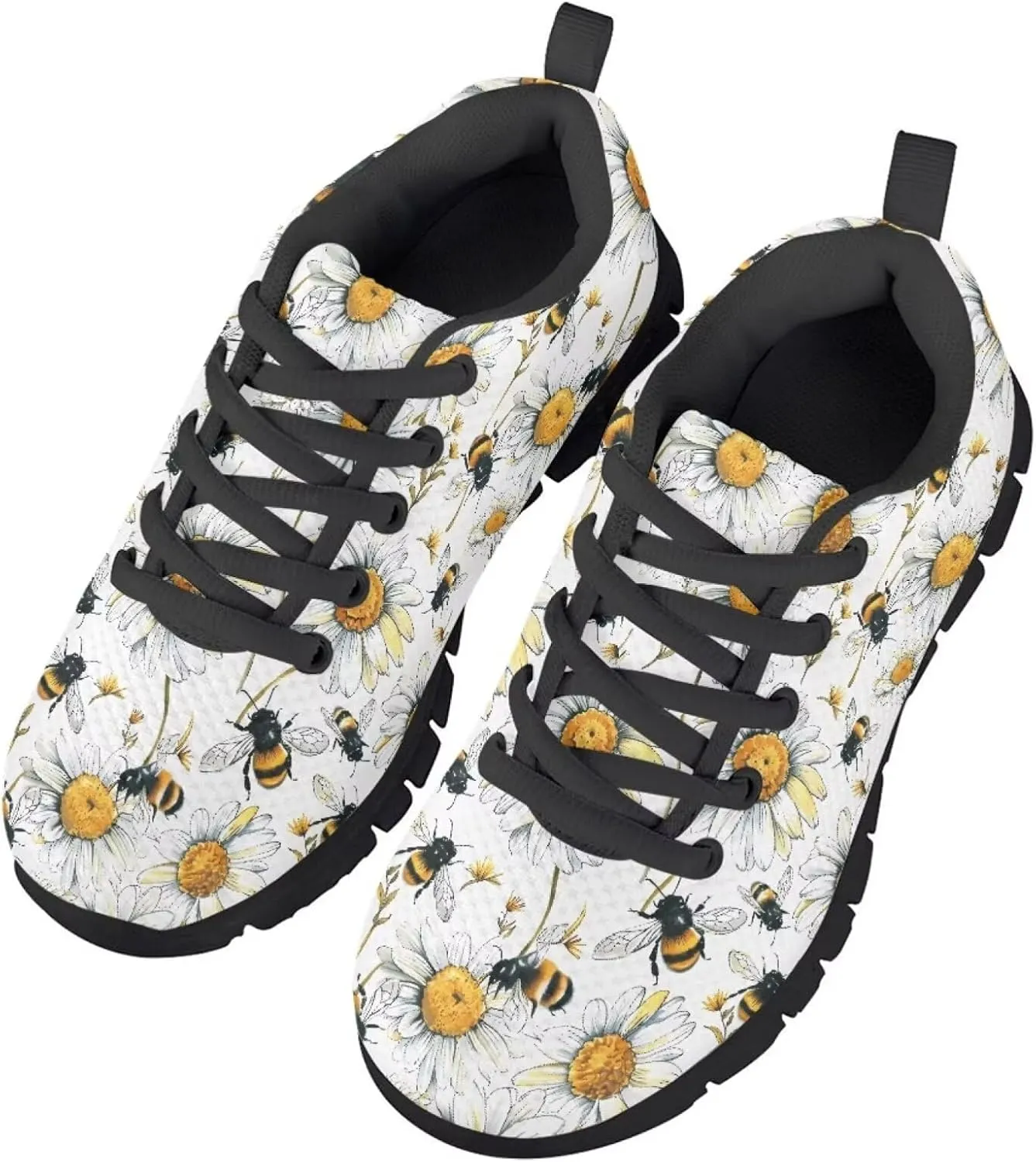 SYtrade Girls' Athletic Shoes Slip-On Tennis Sneakers Breathable Black Sole Walking Shoes