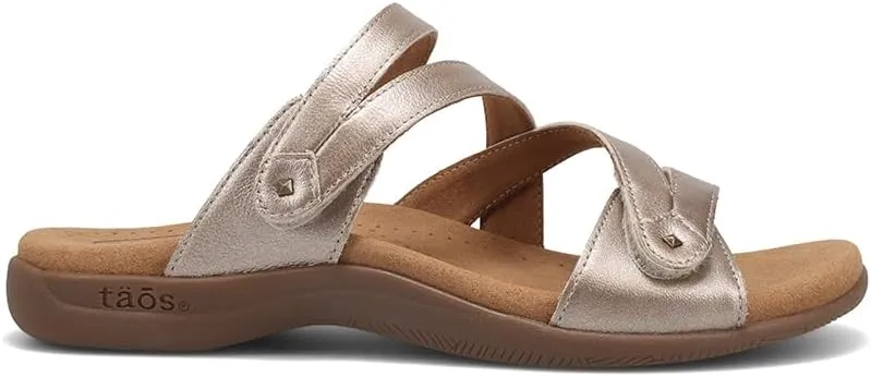 Taos Double U Premium Leather Women's Sandal - Stylish Adjustable Strap Design with Arch Support, Cooling Gel Padding for All-Day Enjoyment and Walking Comfort