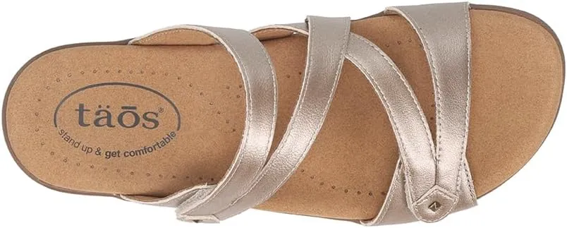 Taos Double U Premium Leather Women's Sandal - Stylish Adjustable Strap Design with Arch Support, Cooling Gel Padding for All-Day Enjoyment and Walking Comfort