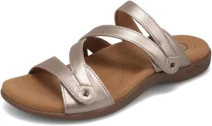 Taos Double U Premium Leather Women's Sandal - Stylish Adjustable Strap Design with Arch Support, Cooling Gel Padding for All-Day Enjoyment and Walking Comfort