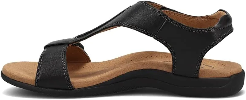 Taos The Show Premium Leather Women's Sandal - Experience Everyday Style, Comfort, Arch Support, Cooling Gel Padding and an Adjustable Fit for Exceptional Walking Comfort