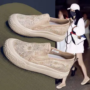 themeisles Summer Mesh Breathable Fisherman Shoes Women's Shoes Classic Style Platform Casual Shoes Slip-on Lofter Women's Mesh Surface Shoes