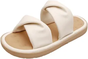 Thick Soled Slippers Soft Flat Bottomed Slippers for Women's Outerwear Twisted and Comfortable Sandals