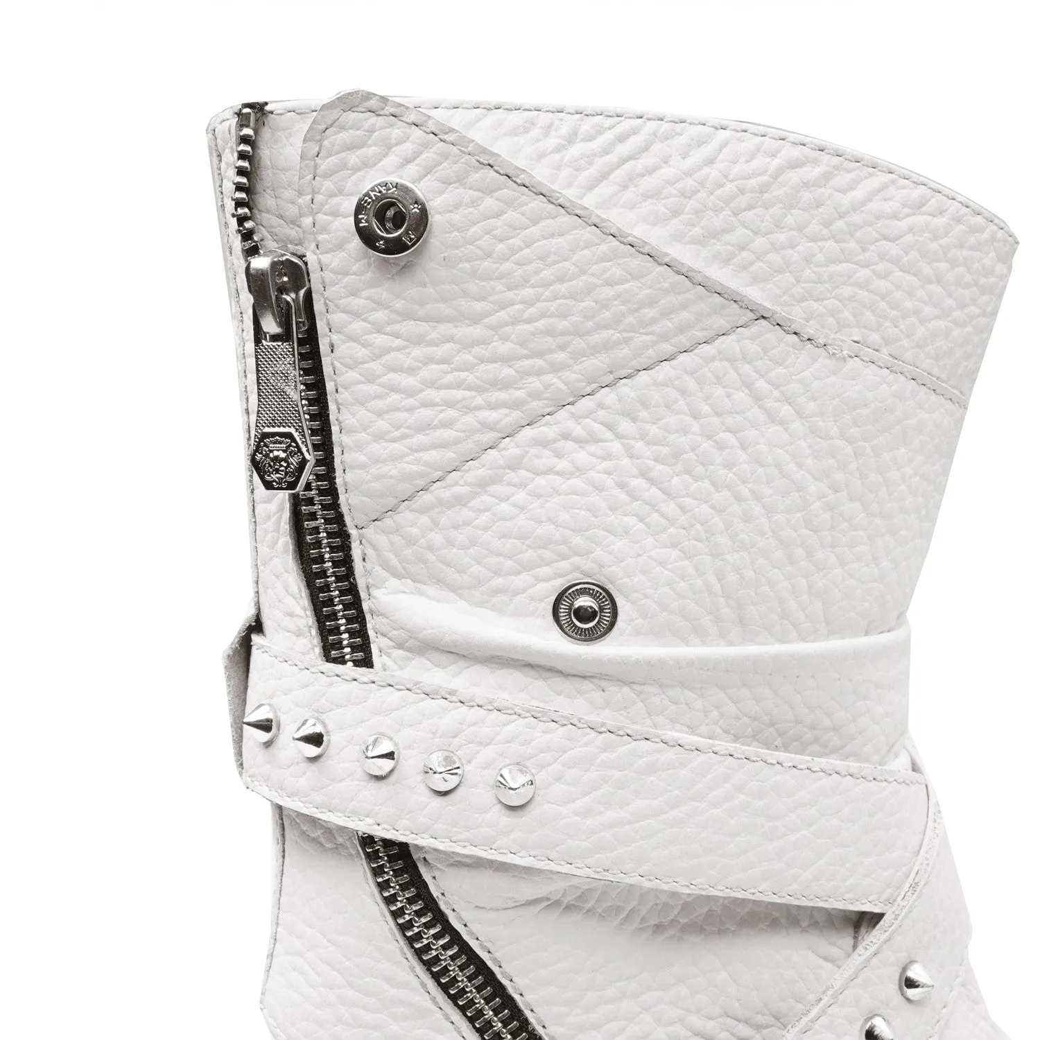 Thick Thread Wrap Strap High Ankle Light Weight Chunky White Leather Men Gladiator Sandal