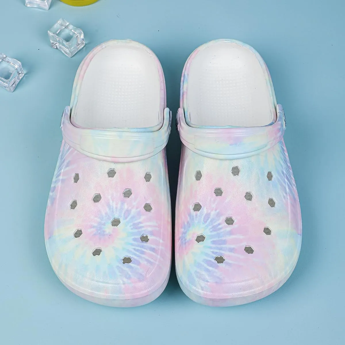 Tie-dye Womens Clogs Lightweight Slip-on Garden Shoes Cheap Slippers/Sandals/Water Shoes