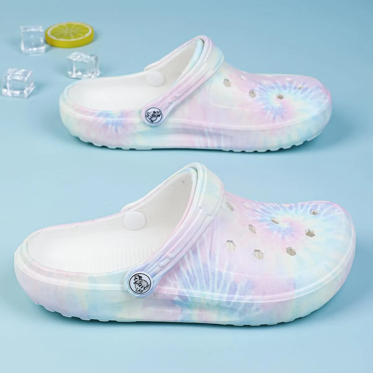 Tie-dye Womens Clogs Lightweight Slip-on Garden Shoes Cheap Slippers/Sandals/Water Shoes