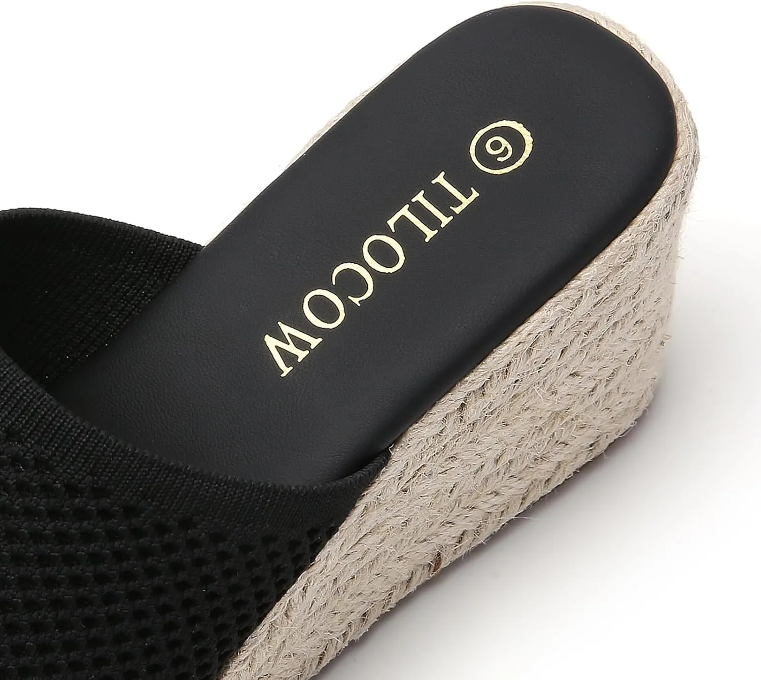 Tilocow Knit Espadrilles Wedges for Women Comfortable Slip On Platform Wedge Sandals Summer Beach Dress Heels Shoes
