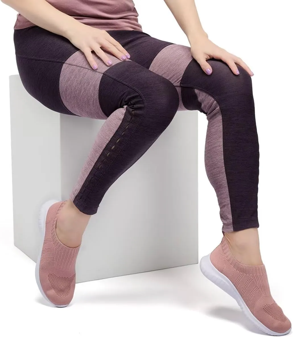 TIOSEBON Women's Walking Sock Shoes Elastic Knit Lightweight Slip on Breathable Yoga Sneakers