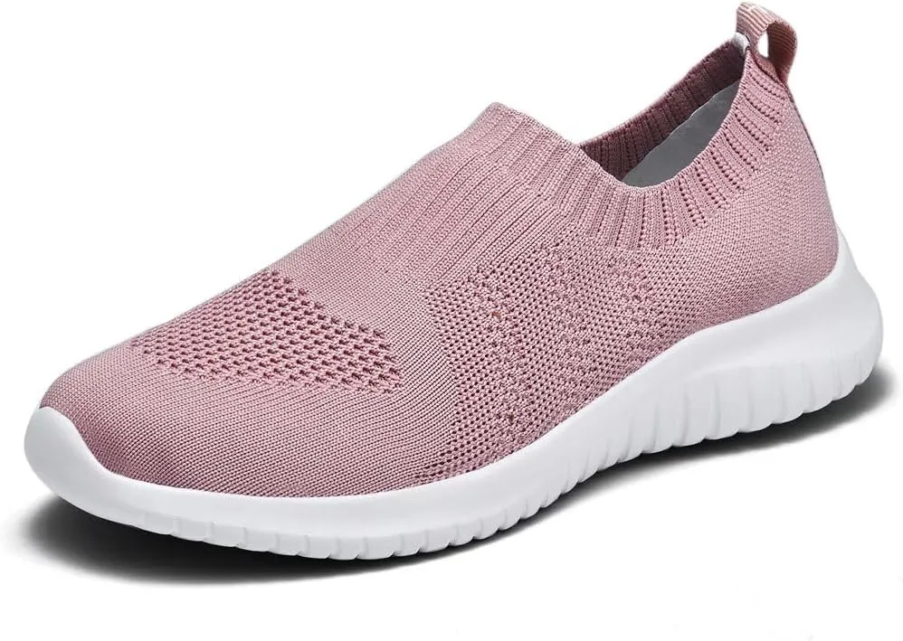 TIOSEBON Women's Walking Sock Shoes Elastic Knit Lightweight Slip on Breathable Yoga Sneakers