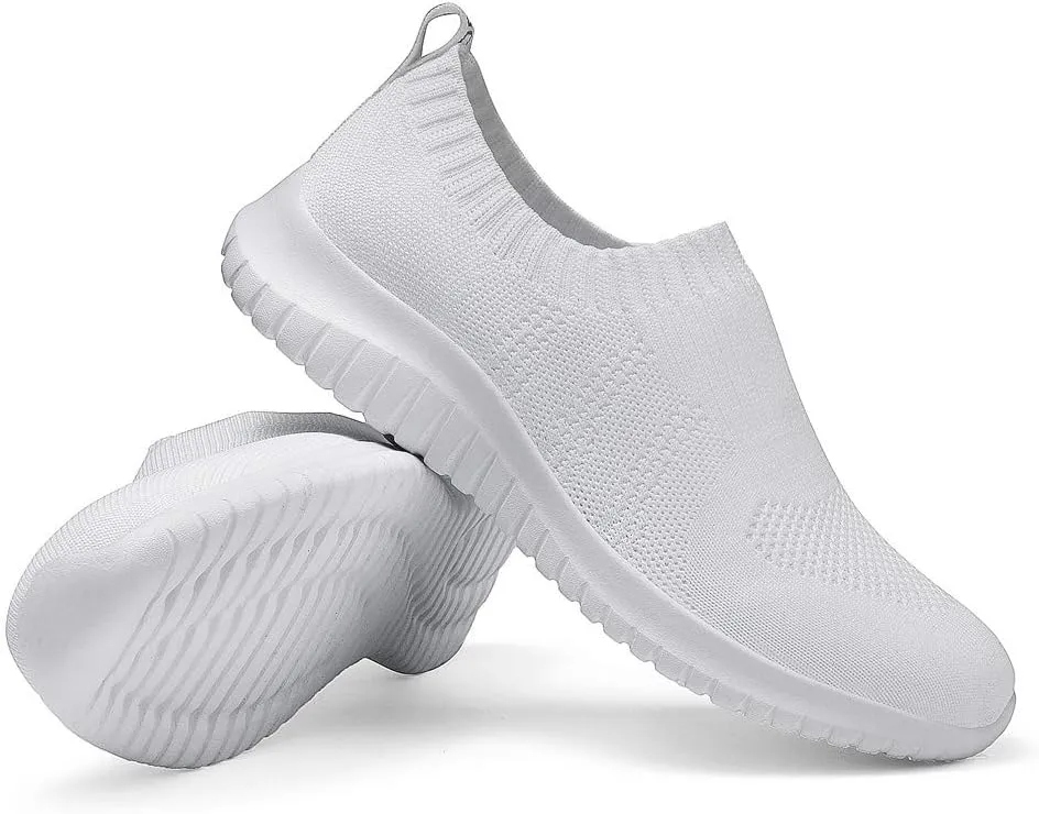 TIOSEBON Women's Walking Sock Shoes Elastic Knit Lightweight Slip on Breathable Yoga Sneakers