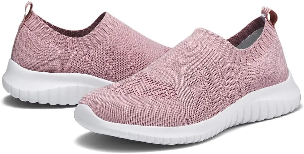 TIOSEBON Women's Walking Sock Shoes Elastic Knit Lightweight Slip on Breathable Yoga Sneakers