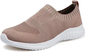 TIOSEBON Women's Walking Sock Shoes Elastic Knit Lightweight Slip on Breathable Yoga Sneakers