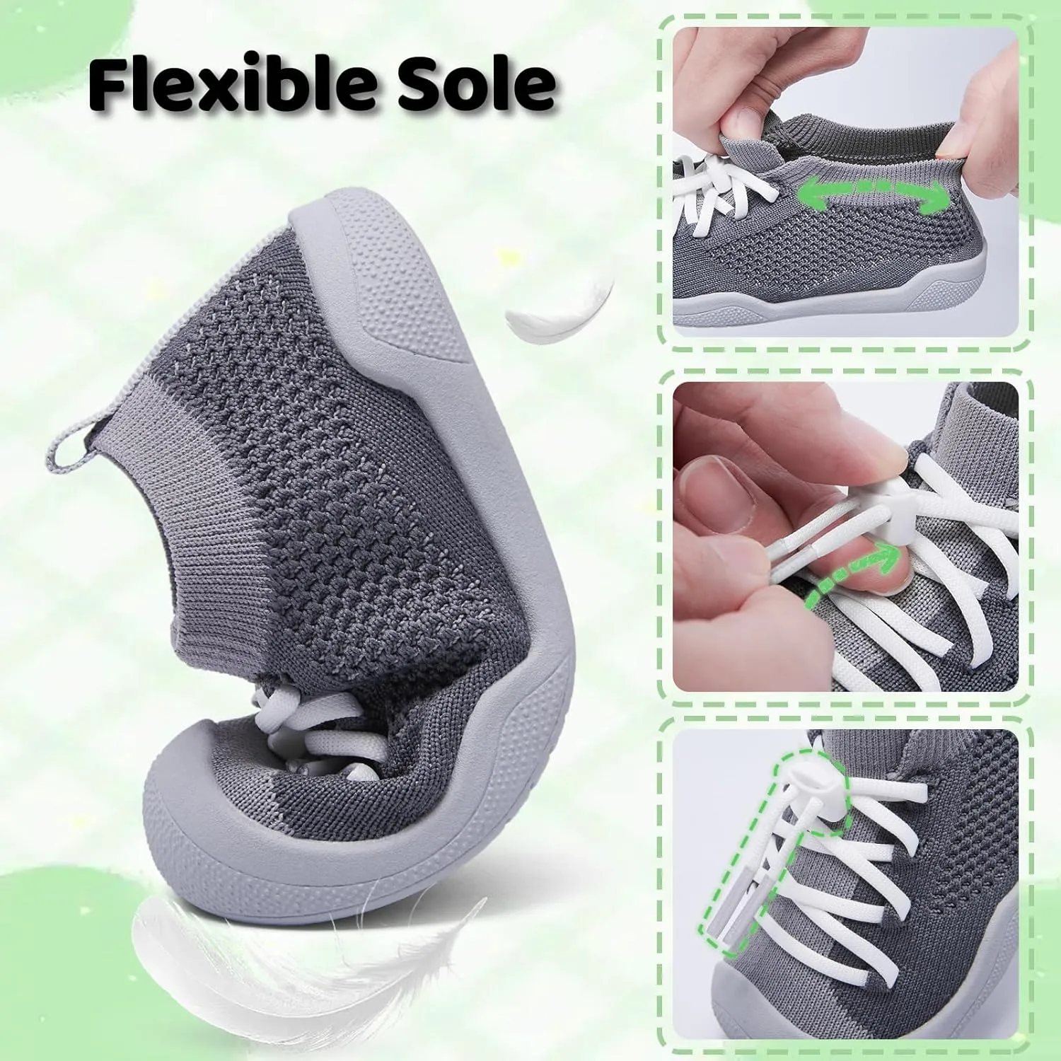 Toddler Shoes Boys Girls | with Arch Support | Slip-on| Barefoot | Breathable & Non-Slip Tennis Shoes