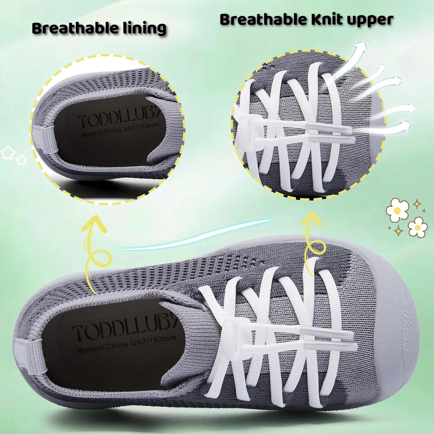 Toddler Shoes Boys Girls | with Arch Support | Slip-on| Barefoot | Breathable & Non-Slip Tennis Shoes