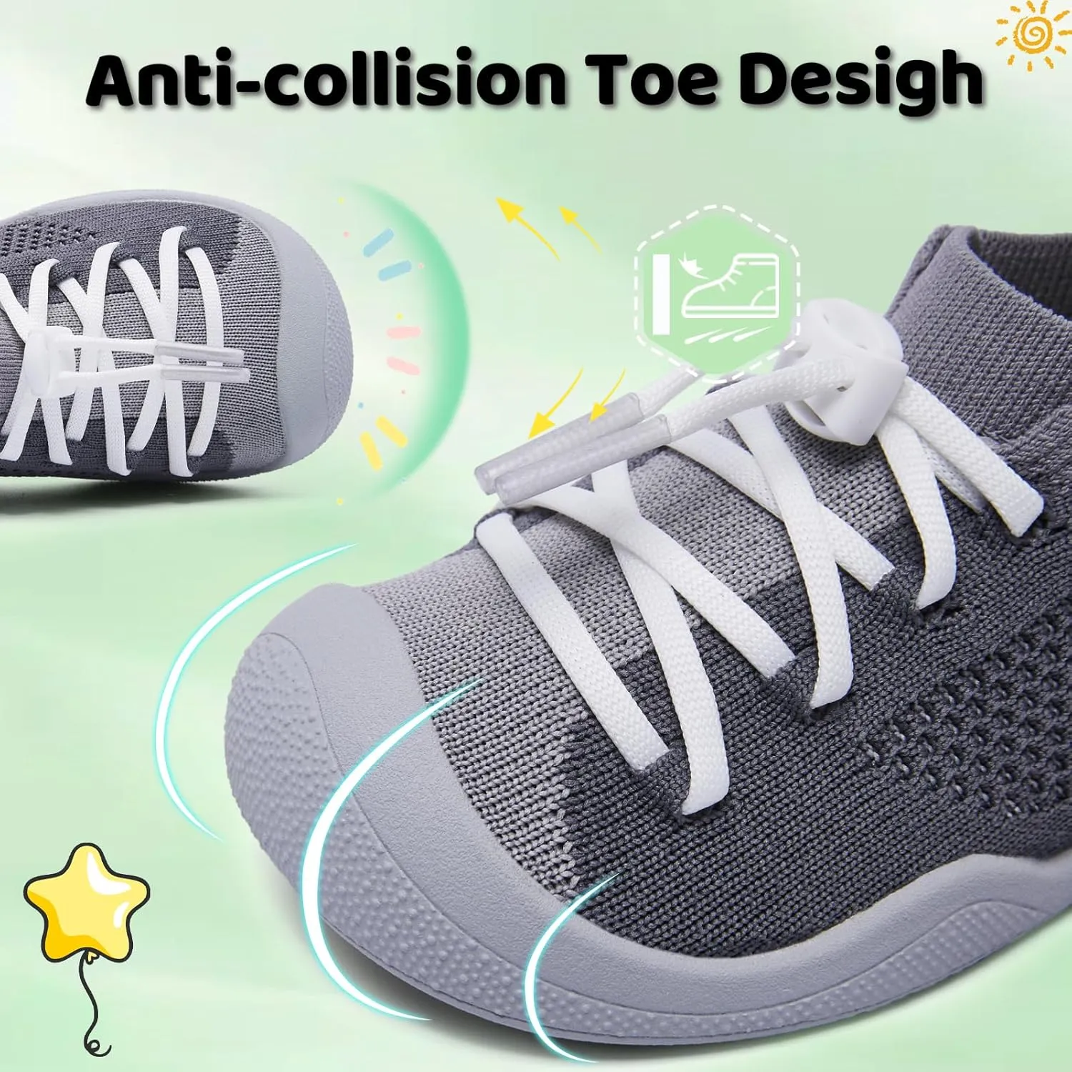 Toddler Shoes Boys Girls | with Arch Support | Slip-on| Barefoot | Breathable & Non-Slip Tennis Shoes