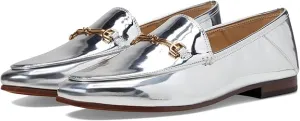 Toe Secure Classic Silver Loafers On Edelman Sam Vamp Loraine Soft Helpful customer care Slip Leather Almond