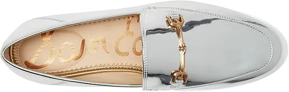 Toe Secure Classic Silver Loafers On Edelman Sam Vamp Loraine Soft Helpful customer care Slip Leather Almond
