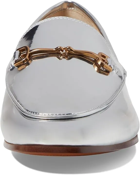Toe Secure Classic Silver Loafers On Edelman Sam Vamp Loraine Soft Helpful customer care Slip Leather Almond