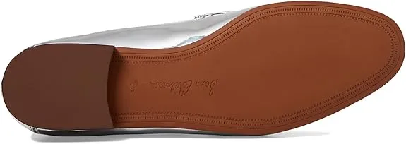 Toe Secure Classic Silver Loafers On Edelman Sam Vamp Loraine Soft Helpful customer care Slip Leather Almond