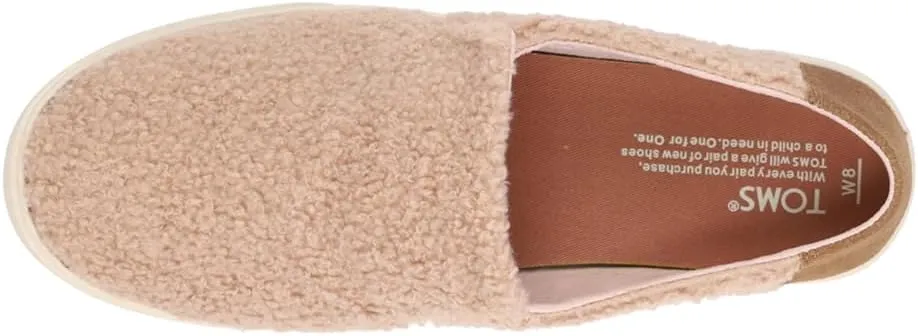 TOMS Womens Sunset Faux Shearling Slip On Sneakers Shoes Casual - Brown